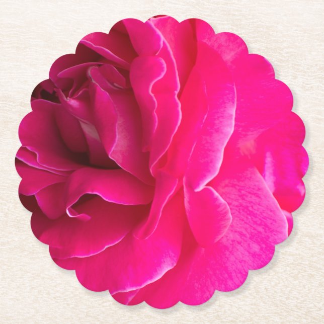Rose flower paper coaster (Front)