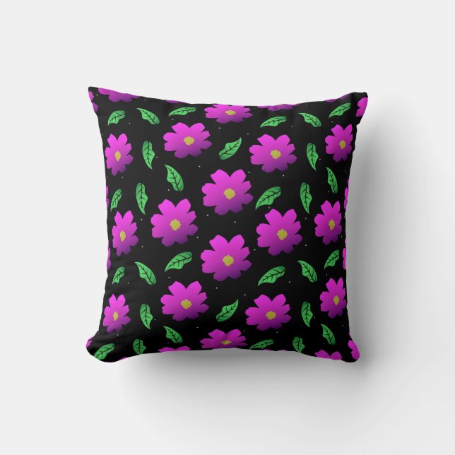 Rose flower pattern  throw pillow (Front)