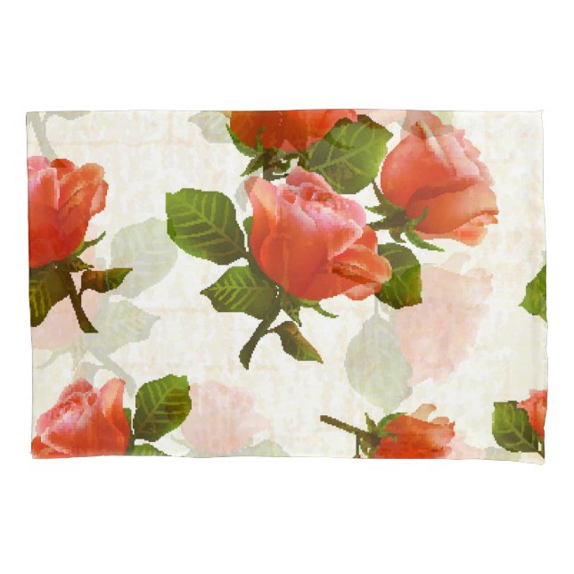 Rose flower pattern, vintage background. pillowcase (Front)