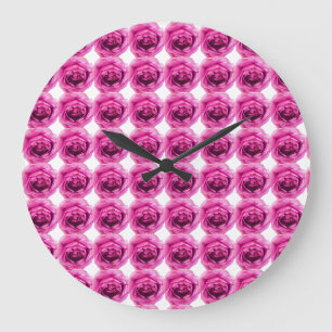 Rose Flower Pink Large Clock