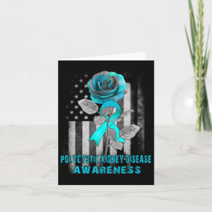 Rose Flower Polycystic Kidney Disease Ribbon  Card