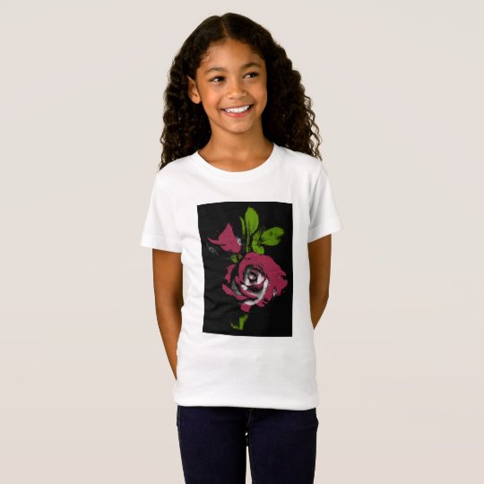 rose flower print on kids t' shirt. T-Shirt