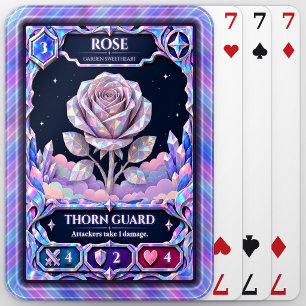 Rose Flower, Rainbow Foil Art Playing Cards