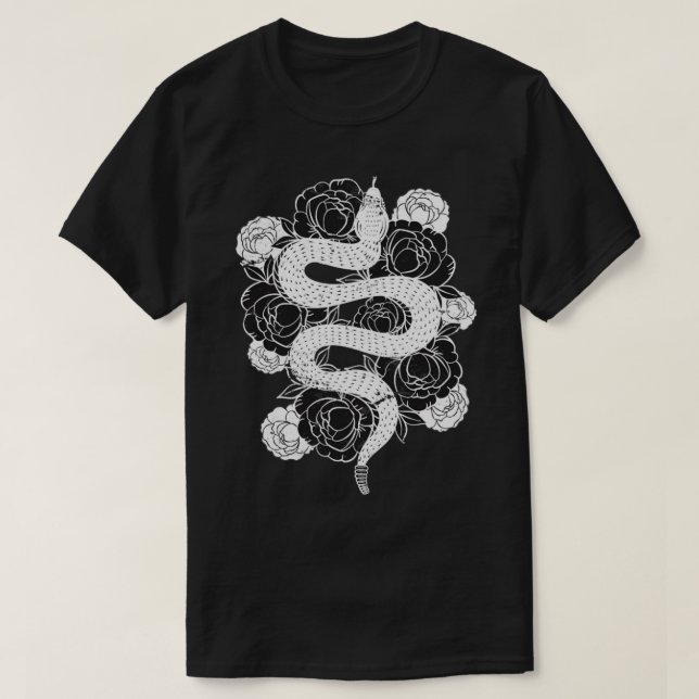 Rose Flower Snake T-Shirt (Design Front)