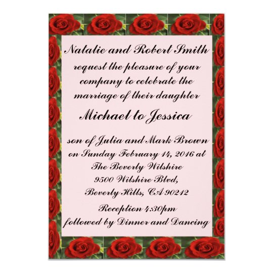 Rose Flower Wedding/Sweet Sixteen Invitation