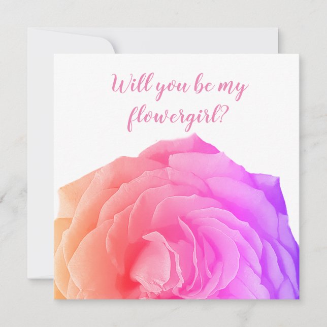 Rose Flower,Will you be my flowergirl card (Front)
