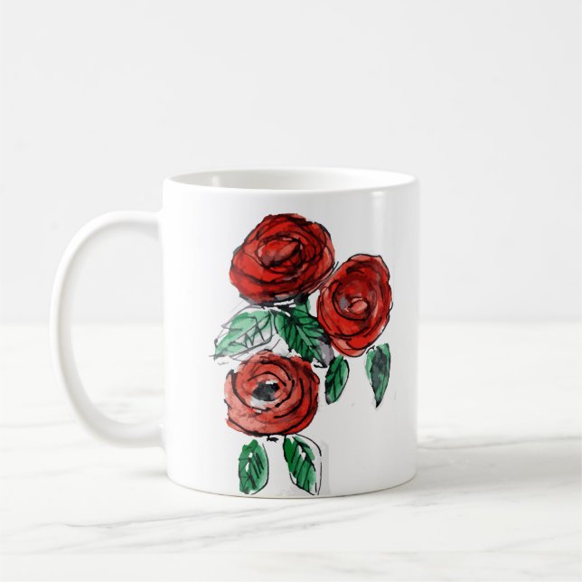 Rose Flowers Coffee Mug (Left)
