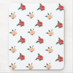 Rose flowers on white background mouse pad