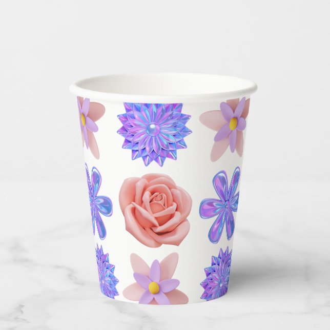Rose flowers paper cups (Front)