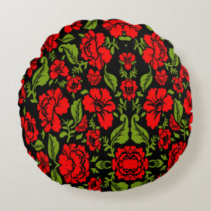 Rose Flowers Round Pillow