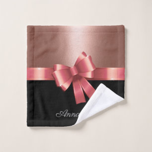 Rose Foil and Bow Bath Towel Set