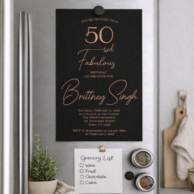 Rose Foil Fifty and Fabulous 50th Birthday Party  (Creator Uploaded)