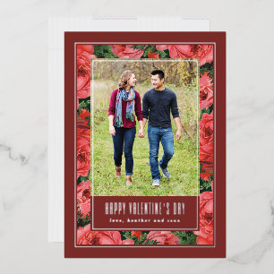 Rose Foil Frame Valentine's Day Carte photo - Maro