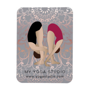 Rose foil Yoga studio business fridge Magnet