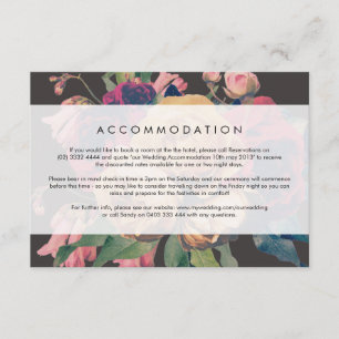 Rose foncé Botanique Pied Mariage Détails Carte