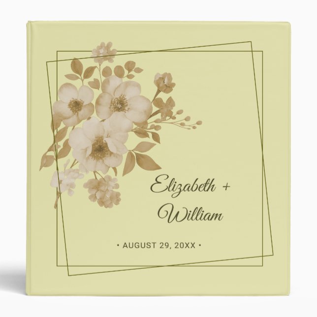 Rose Frame – Celestial Yellow Wedding Binder (Front)
