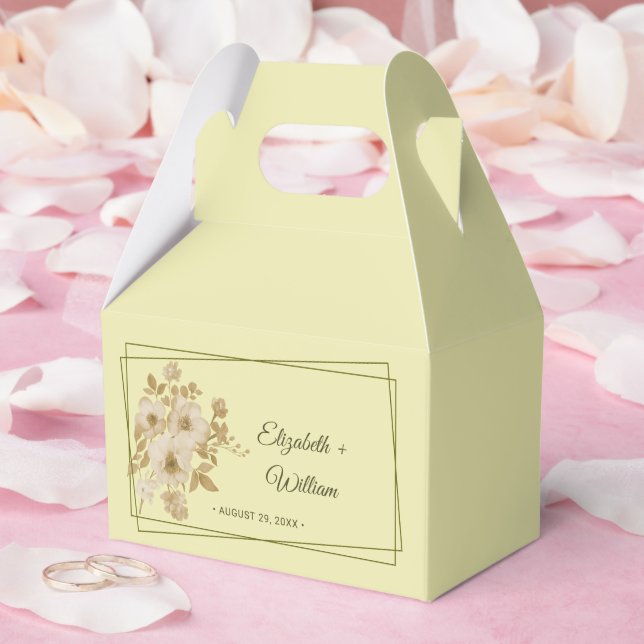 Rose Frame –  Celestial Yellow Wedding Favor Box (Wedding)