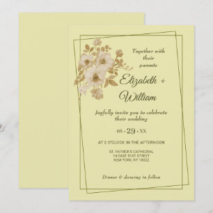 Rose Frame – Celestial Yellow Wedding Invitation