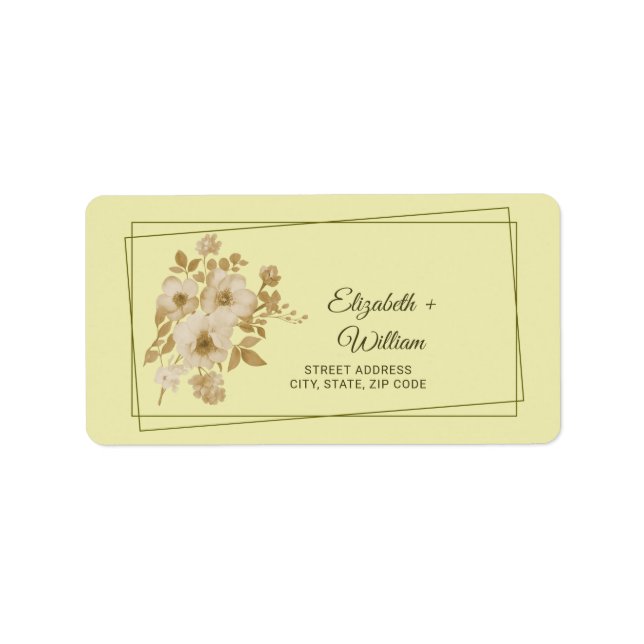 Rose Frame – Celestial Yellow Wedding Label (Front)