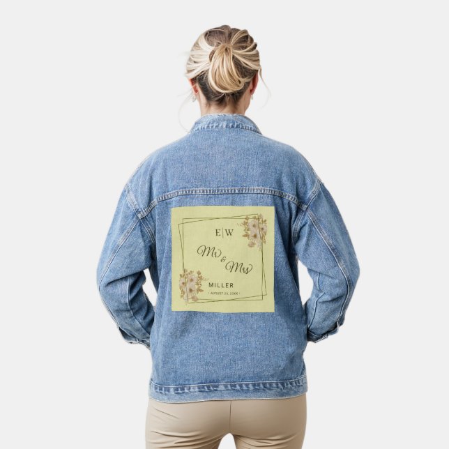 Rose Frame – Monogram Celestial Yellow Wedding Denim Jacket (Model)