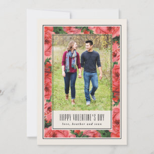 Rose Frame Valentine's Day Carte photo - Ivoire