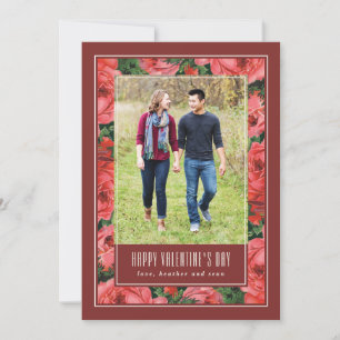 Rose Frame Valentine's Day Carte photo - Maroon