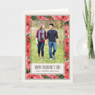Rose Frame Valentine's Day Photo Card - Ivory