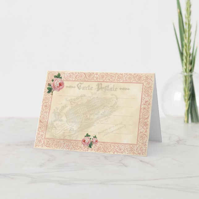Rose français - Carte de voeux (Devant)