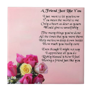 Rose - Friend Poem Tile