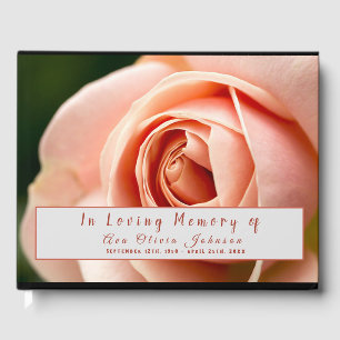 Rose Funeral Memorial Guest Book