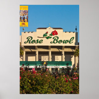 Rose Garden and Rose Bowl Sign on Stadium