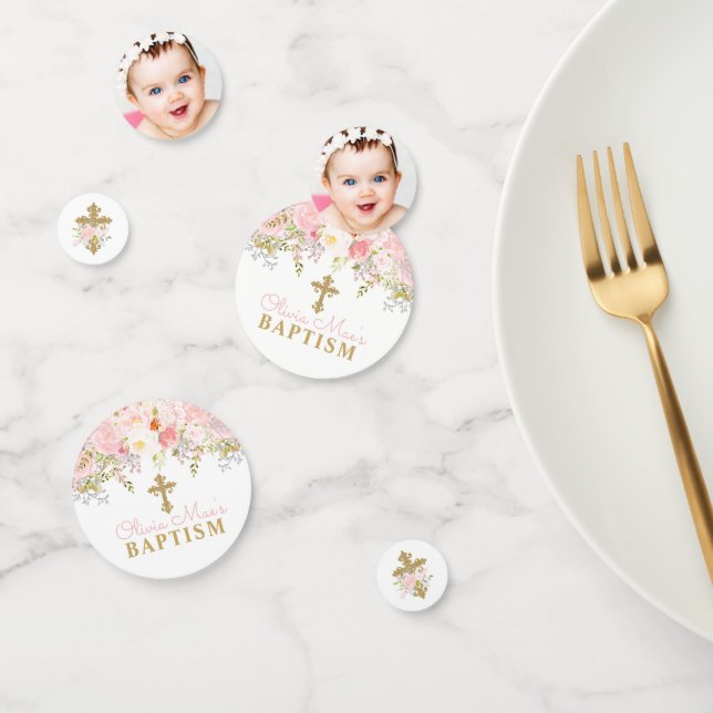 Rose Garden Baptism Personalized Table Confetti (Group)