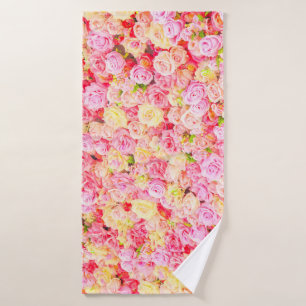 Rose garden bath towel set
