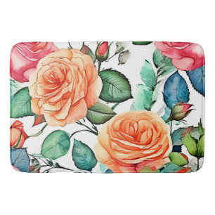 Rose Garden Bloom Design Bath Mat