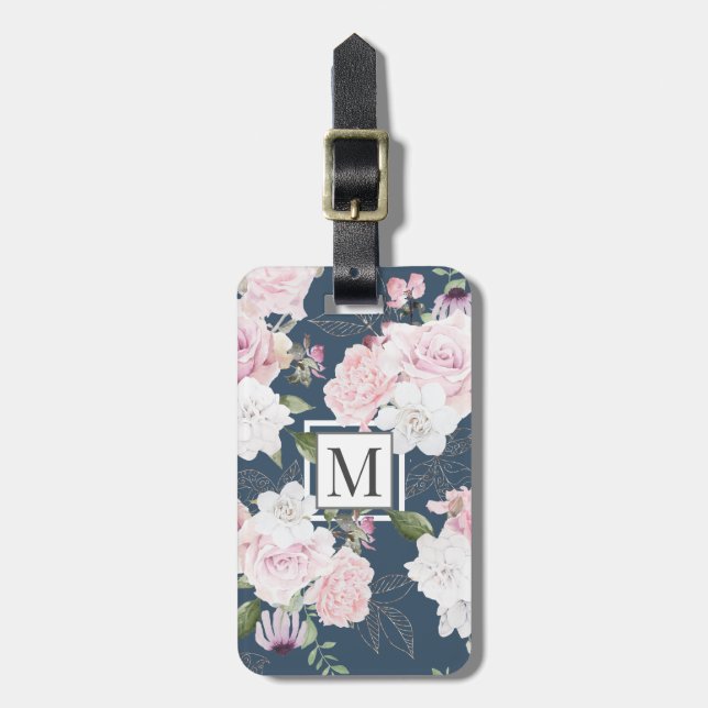 Rose Garden Blue ⎢Monogram Luggage Tag (Front Vertical)