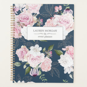 Rose Garden Blue   Personalized Planner