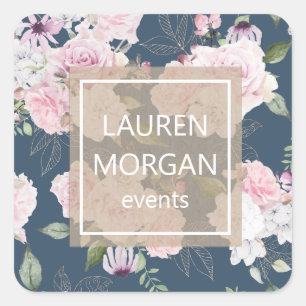 Rose Garden Blue Personalized Sticker