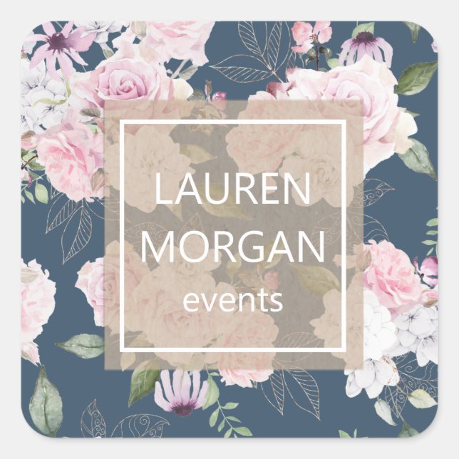 Rose Garden Blue | Personalized Sticker (Front)