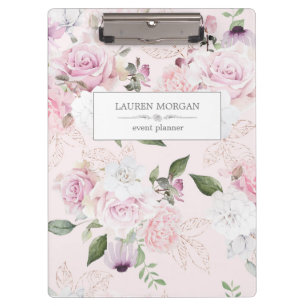 Rose Garden Blush   Personalized Clipboard