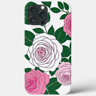 Rose Garden Bold Line Art iPhone 13 Pro Max Case