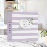 Rose Garden Bridal Shower Recipe Binder<br><div class="desc">Collect recipes for the bride to be and organize them in this pretty floral binder with tons of personalization options! Chic binder features lavender and white stripes accented with lilac and ivory roses. Customize the front with the bride to be's name and shower date, and add customization to the spine...</div>