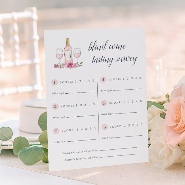 Rosé Garden | Carte de notation de dégustation de  (Créateur téléchargé)