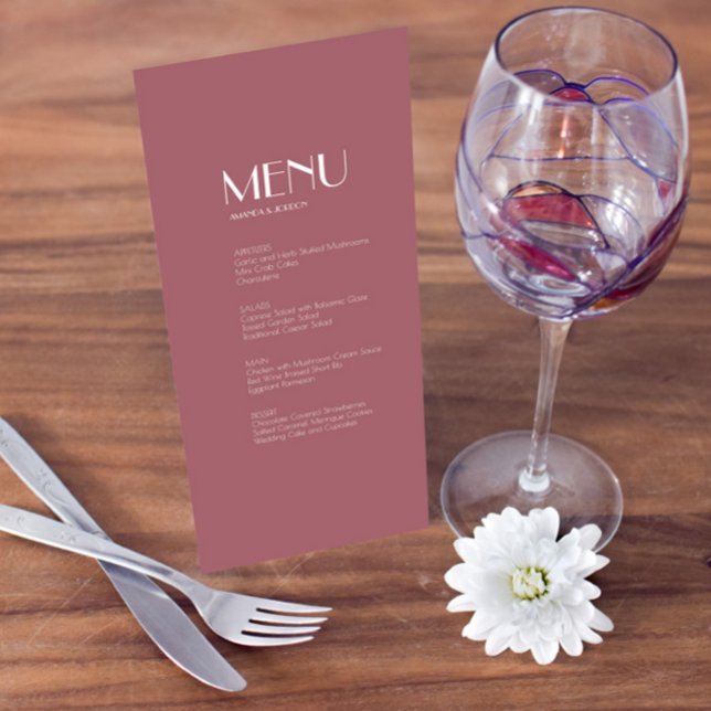 Rose Garden | Dark Rose Wedding Menu (Creator Uploaded)