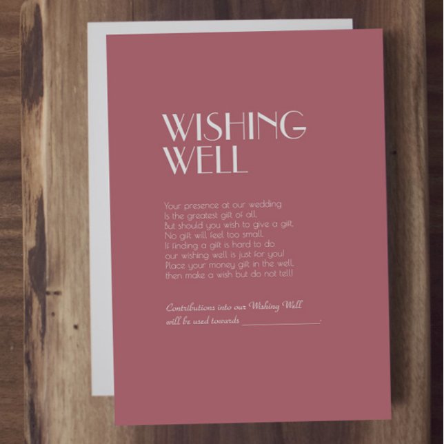 Rose Garden | Dark Rose Wedding Wishing Well Enclosure Card (Creator Uploaded)