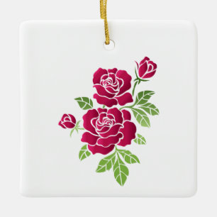 "Rose Garden Dreams" Ceramic Ornament