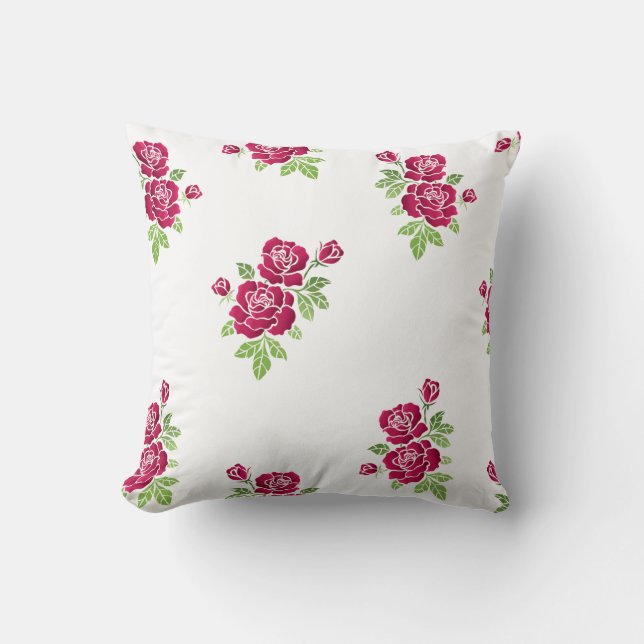 Rose Garden Dreams Throw Pillow (Front)