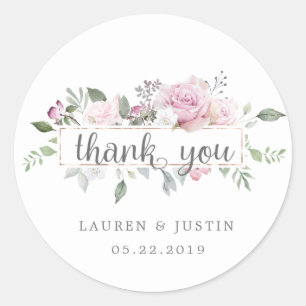 Rose Garden élégant Merci floral Sticker