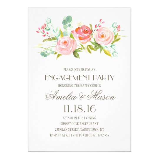 Rose Garden | Engagement Party Card
