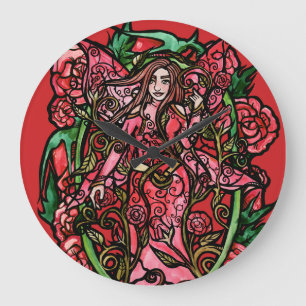 Rose Garden Fairy Goddess                          Large Clock