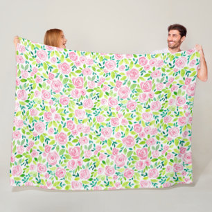 Rose garden fleece blanket